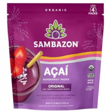 Polpa de açaí com guaraná orgânico Original / Sambazon 4x100g  